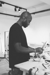 Virgil Abloh working in his studio.