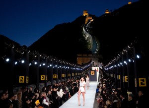 Models display the creation of Fendi Spring and Summer 2008 collection at the Great Wall of China transform to a catwalk stage during a fashion show in Beijing, ChinaFendi Fashion Show, Beijing, China - 19 Oct 2007
