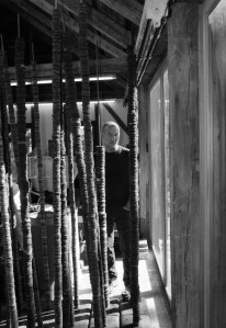 Helmut Lang in his studio in Long Island.