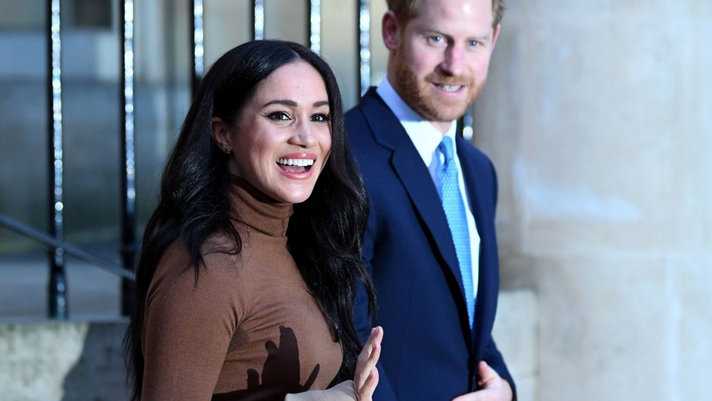 Britain's Prince Harry and Meghan Duchess of Sussex reacts as they leave after her visit to Canada House in thanks for the warm Canadian hospitality and support they received during their recent stay in CanadaPrince Harry and Meghan Duchess of Sussex visit to Canada House, London, UK - 07 Jan 2020