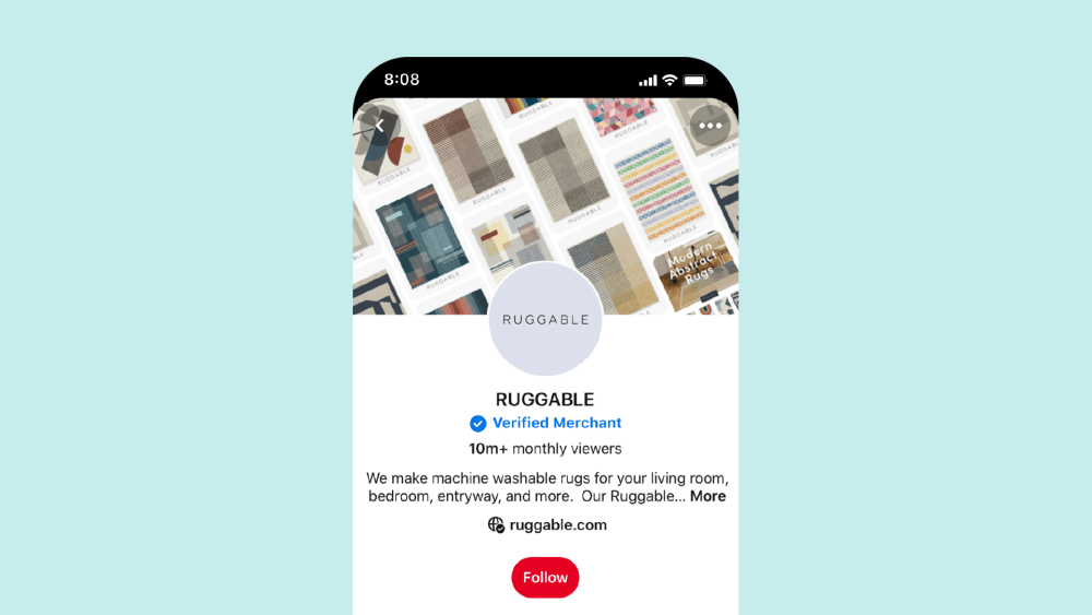 Pinterest’s new program places a checkmark on verified merchants’ profiles and offers more benefits.