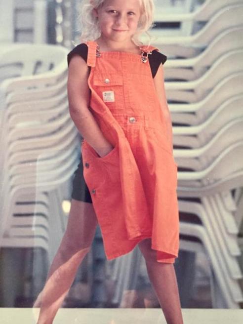 This week’s #TBT features Diesel’s Alessia Rosso modeling a pair of colored denim overalls from her family’s line when she was younger.