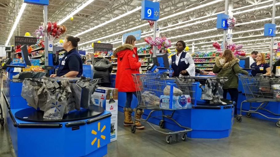 Walmart and Target will award bonuses to hourly workers in April and Walmart expects to hire 150,000 temporary employees to stem demand