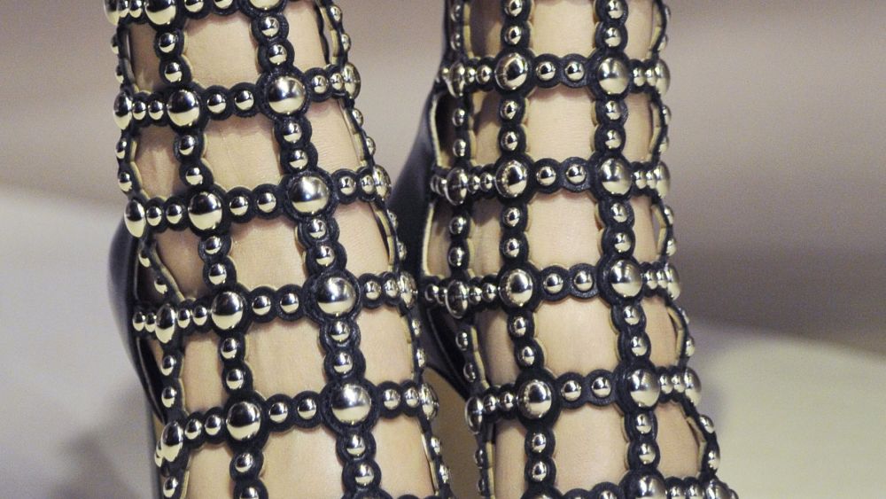 Shoes on display during presentation Sergio Rossi presentation, Autumn Winter 2017, Milan Fashion Week, Italy - 24 Feb 2017