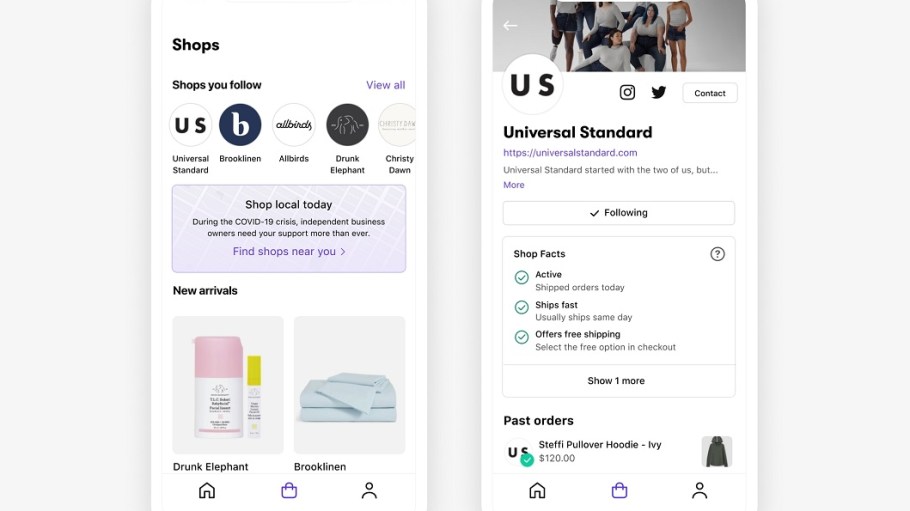 Shop is a shopping assistant app combining discovery of local businesses, personalized recommendations, seamless payment and parcel tracking.