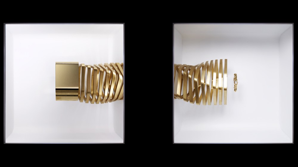 Cartier's display of the Maillon watch