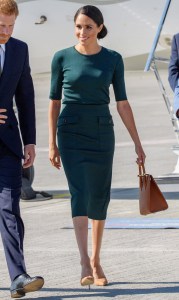 Meghan Duchess of Sussex wearing Givenchy at Dublin airport.