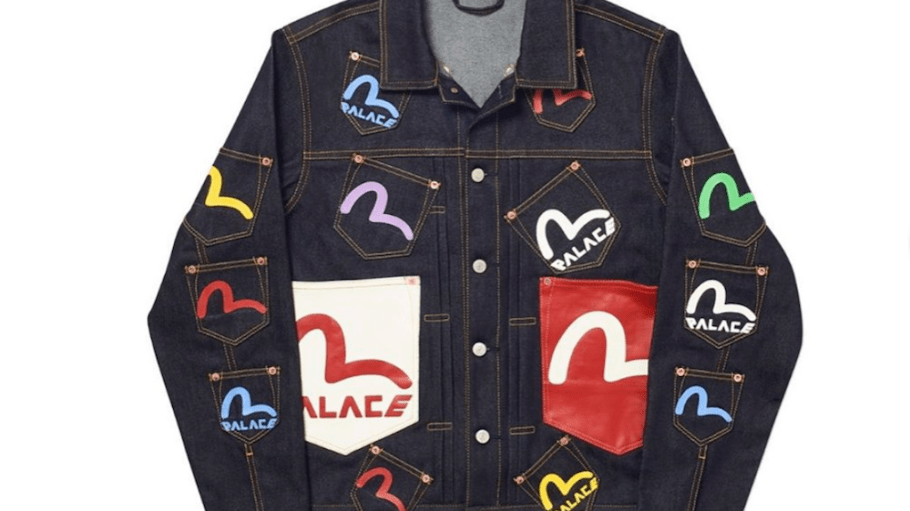 London-based Palace and Japanese denim brand Evisu partnered on a denim-heavy collection honoring the ‘90s club scene in London.