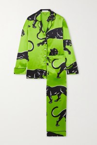 Olivia von Halle, 'Lila' printed silk-satin pajama set