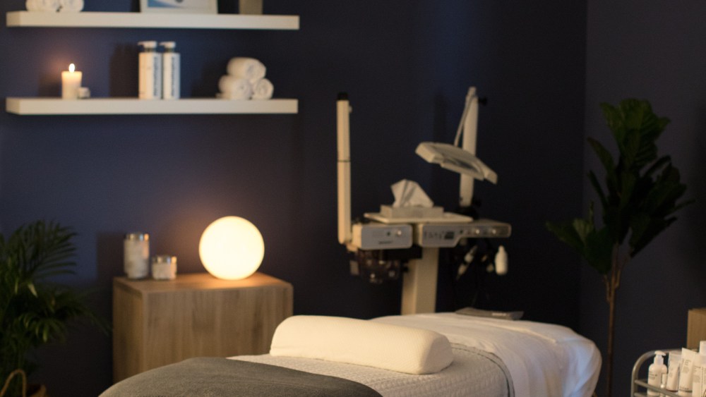 Inside a Dermalogica treatment room.