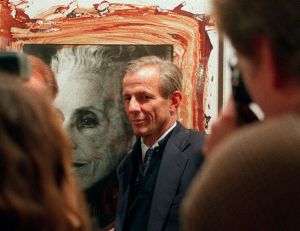 Peter Beard at the opening of his exhibition at the Centre National de la Photographie in Paris, 1996.