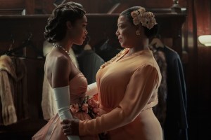 Laura Harrier and Queen Latifah in a scene from Ryan Murphy's 'Hollywood'.