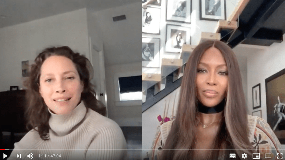Naomi Campbell interviews Christy Turlington on her YouTube channel