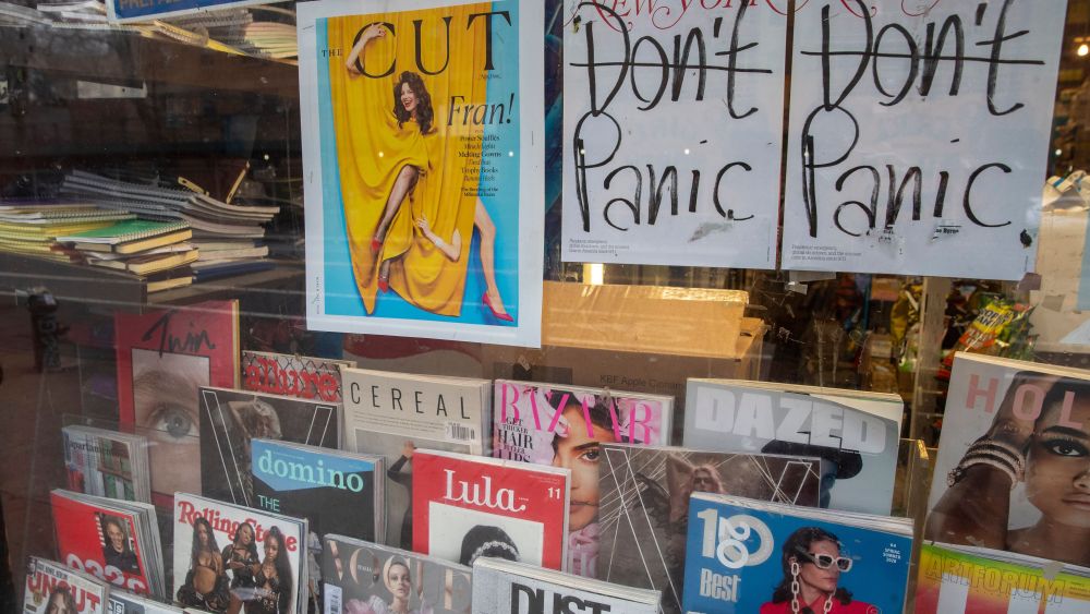 New York Magazine March 16-29, 2020 issue are on display at a newsstand in the East Village neighborhood of Manhattan, . New York Gov. Andrew Cuomo tightened work-from-home rules Thursday as confirmed cases of coronavirus continued to climb in New York, an expected jump as testing becomes more widespread. But he stressed that roadblocks and martial law for New York City were merely rumorsVirus Outbreak , New York, United States - 19 Mar 2020