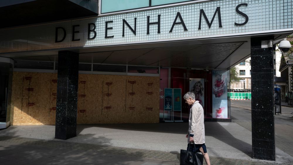 A general view of department store Debenhams in Central London, Britain, 13 April 2020. Debenhams, that was founded in the 18th century, recently filed for fell into administration and also closed its 142 UK stores, in line with government guidance on coronavirus. Britons can only leave their homes for essential reasons or may be fined, in order to reduce the spread of the SARS-CoV-2 coronavirus which causes the Covid-19 disease.Coronavirus in Britain, London, United Kingdom - 13 Apr 2020