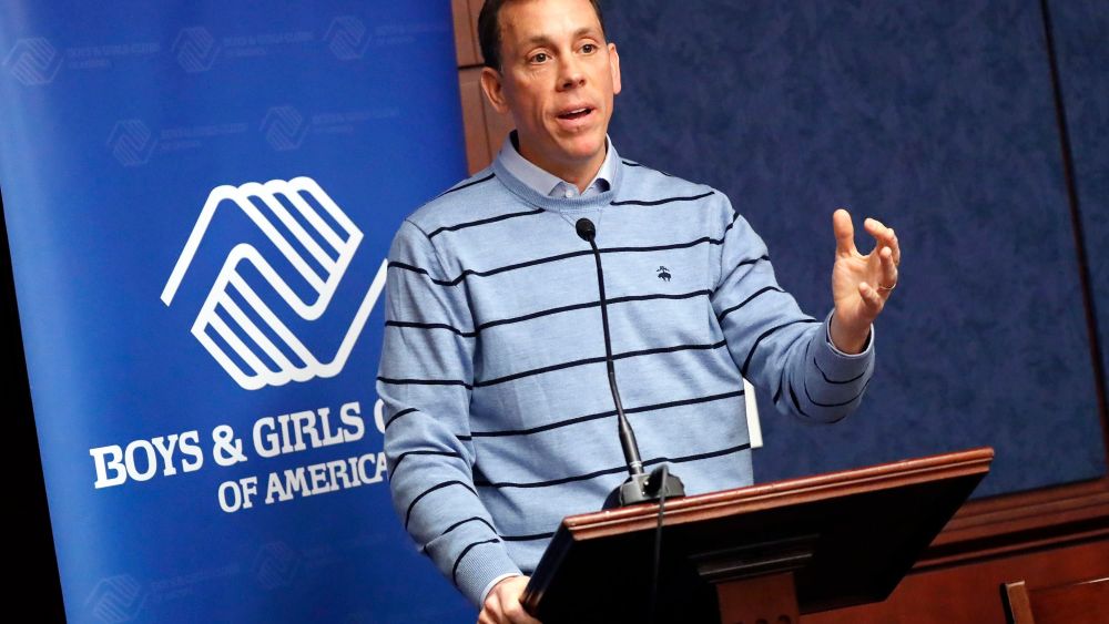 IMAGE DISTRIBUTED FOR BOYS & GIRLS CLUBS OF AMERICA - Jim VandeHei, CEO, Axios, addresses Boys & Girls Clubs executives, board members, youth and supporters from 43 states plus D.C. and Puerto Rico at a National Day of Advocacy Breakfast in the Capitol Visitors Center on in Washington D.CNational Day of Advocacy Breakfast, Washington, USA - 07 Mar 2018