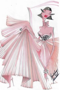 A sketch from Badgley Mischka up for auction.