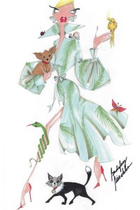 A sketch from Badgley Mischka up for auction.