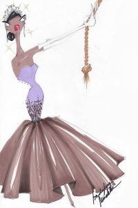 A sketch from Badgley Mischka up for auction.