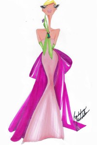 A sketch from Badgley Mischka up for auction.