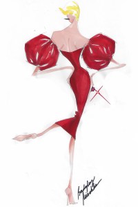 A sketch from Badgley Mischka up for auction.