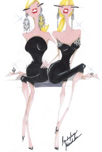 A sketch from Badgley Mischka up for auction.