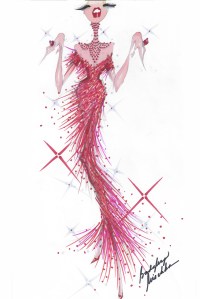 A sketch from Badgley Mischka up for auction.