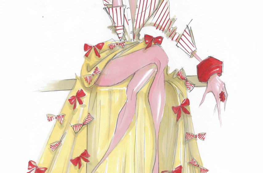 A sketch from Badgley Mischka up for auction.