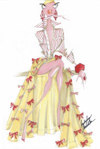 A sketch from Badgley Mischka up for auction.