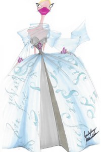 A sketch from Badgley Mischka up for auction.