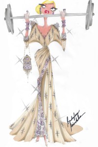 A sketch from Badgley Mischka up for auction.