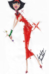 A sketch from Badgley Mischka up for auction.