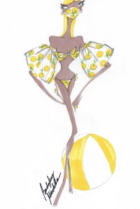 A sketch from Badgley Mischka up for auction.