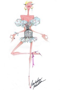 A sketch from Badgley Mischka up for auction.