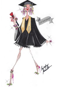 A sketch from Badgley Mischka up for auction.