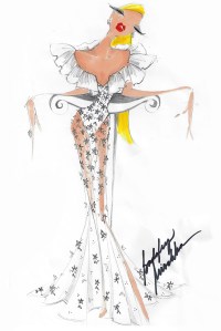 A sketch from Badgley Mischka up for auction.