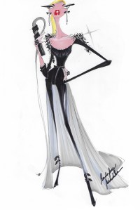 A sketch from Badgley Mischka up for auction.
