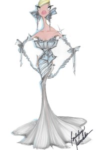 A sketch from Badgley Mischka up for auction.