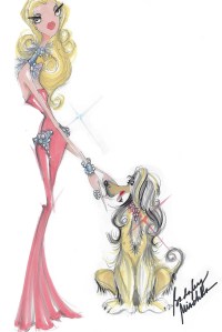 A sketch from Badgley Mischka up for auction.