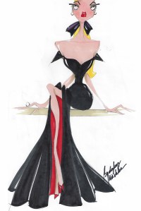 A sketch from Badgley Mischka up for auction.