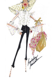 A sketch from Badgley Mischka up for auction.