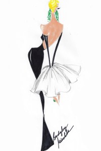 A sketch from Badgley Mischka up for auction.