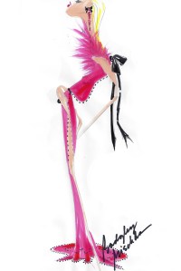 A sketch from Badgley Mischka up for auction.