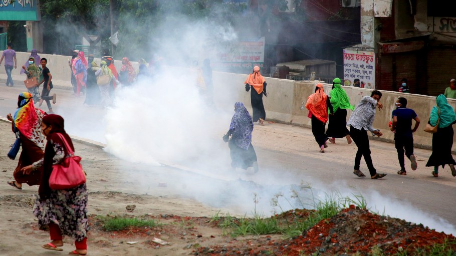 Thousands of garment workers have taken to the streets of Bangladesh and Pakistan to protest unpaid wages and forced dismissals.