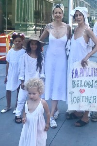 Mara Hoffman - "A memory I hold close is walking across the Brooklyn Bridge with my best friend, Astrid Schmidt, and our children in protest of family separation at the borders."