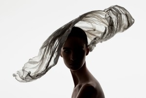 Gelatined silk chiffon hat sculpted into a "wave" form, Christian Dior spring-summer 2009 haute couture collection by John Galliano.