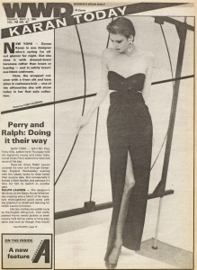 Donna Karan’s first show was featured on the cover of the 1985 WWD.