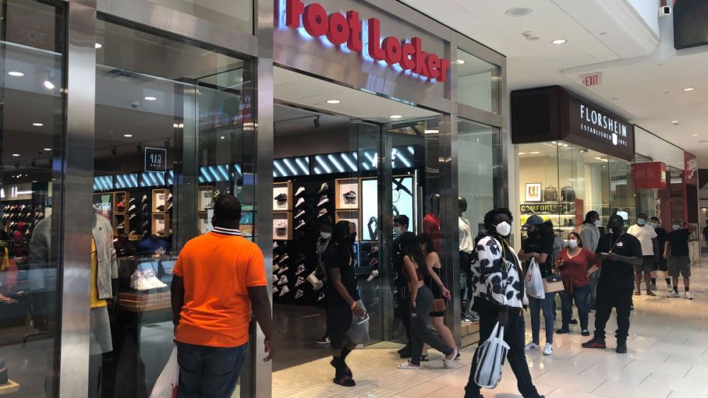 Foot Locker's first-quarter sales dropped by 43.4 percent to $1.176 billion amid widespread closure of stores, which are starting to reopen.