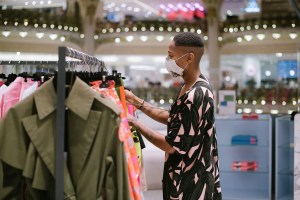 A sales associate at the Galeries Lafayette flagship on Boulevard Haussmann in Paris.