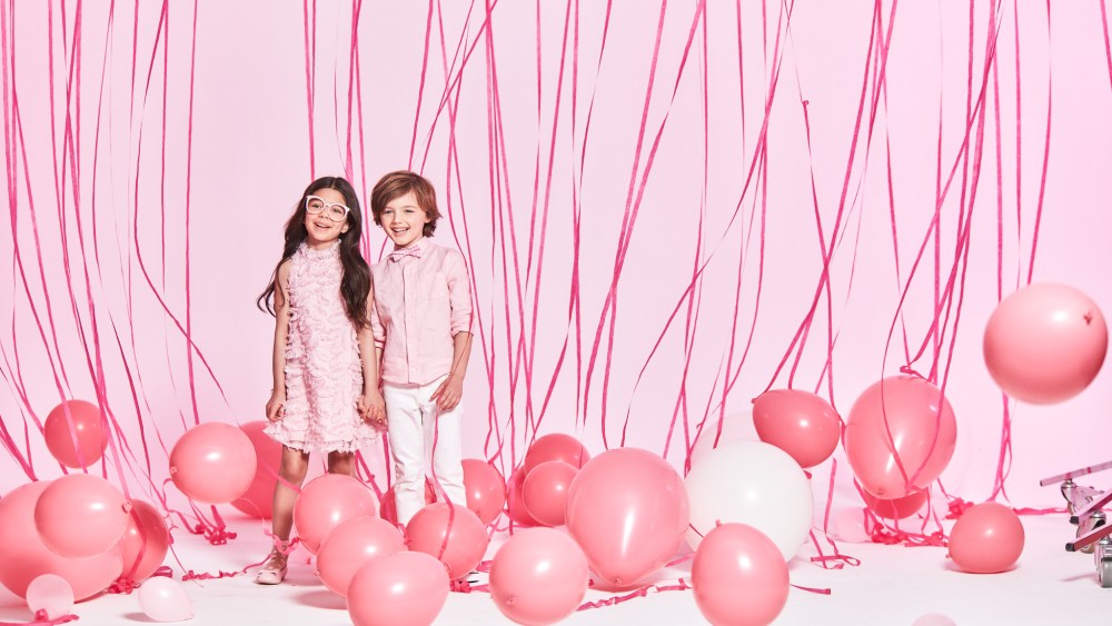 A campaign image from Janie and Jack's Think Pink Collection.